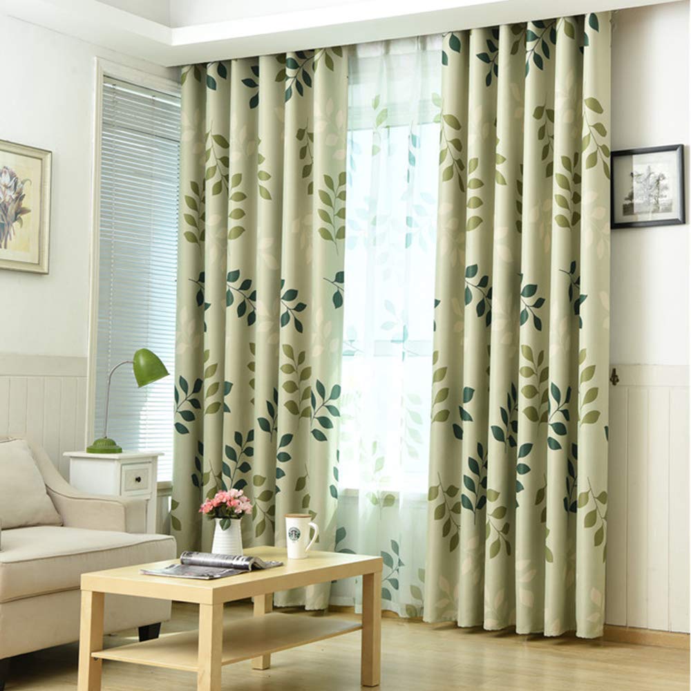 Amazon｜【良品しかない】リーフ柄遮光カーテンハワイアン葉柄カーテン